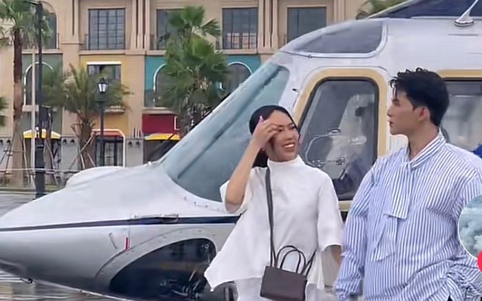 Diệu Nhi - Anh Tú tay trong tay, đi trực thăng tới địa điểm tổ chức hôn lễ