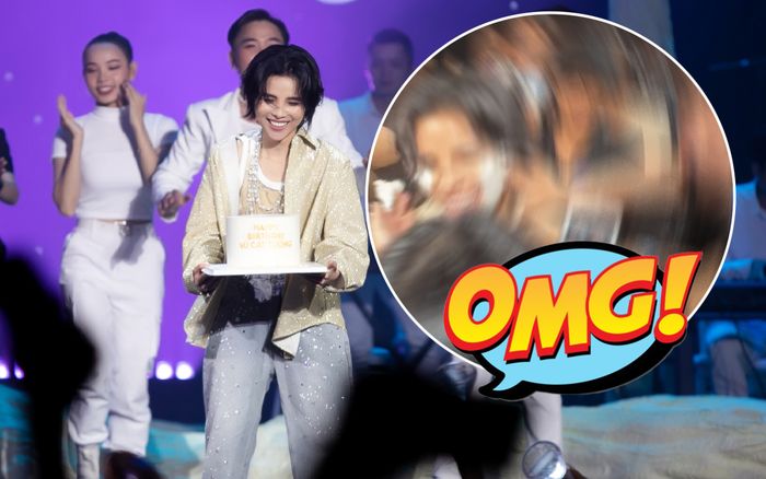 Cái kết 'đắng lòng' cho Vũ Cát Tường khi mải mê trét bánh kem khán giả tại Birthday Concert