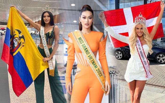 Thí sinh Miss Grand 2022 bung lụa tại sân bay: Thiên Ân rực sáng, lấp lóe hi vọng giật crown