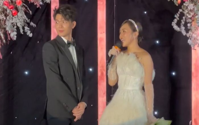Diệu Nhi hát tặng Anh Tú trong đám cưới, khách mời cười không ngậm được miệng