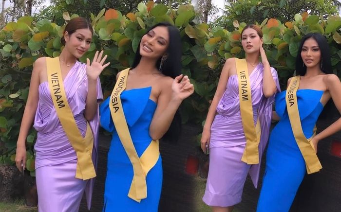 Thiên Ân trong layout 'tím lịm': Búi tóc sang chảnh nhưng váy cắt xẻ rườm rà