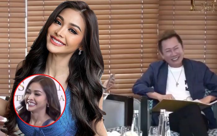 Hoa hậu Engfa Waraha 'cười trừ' trong lúc phỏng vấn kín, ngài Nawat 'nhắc tuồng' hết mấy câu