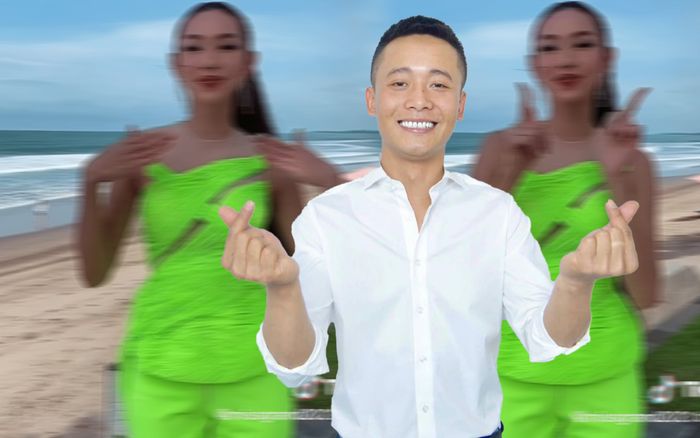 Hoa hậu Thùy Tiên bắt trend tại biển Indonesia, cớ sao lại thấy toàn hình bóng Quang Linh Vlog thế này?