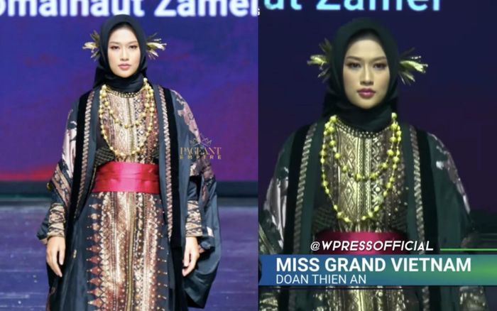Thiên Ân làm vedette 'quét sạch' sàn diễn thời trang Muslim 2023 tại Indonesia