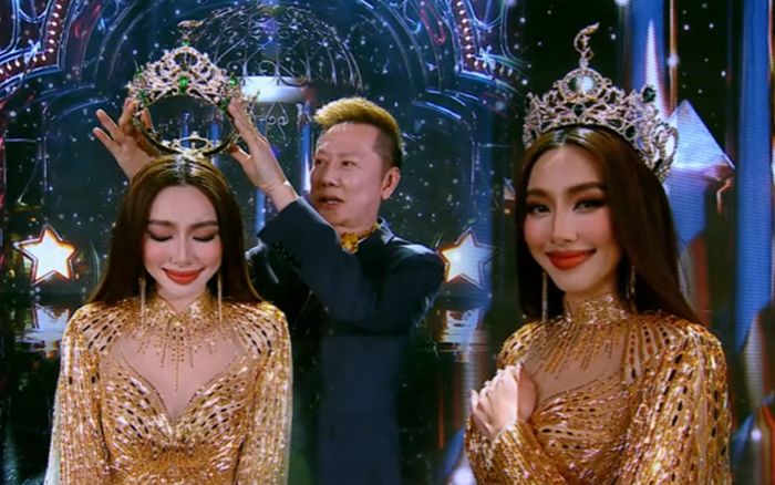 Khoảnh khắc triệu view: Ông Nawat không nỡ tháo vương miện của Thùy Tiên