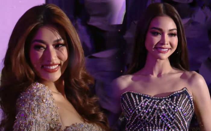 Thảm đỏ chung kết Miss Grand 2022: Thiên Ân 'nuốt mic', Engfa Waraha ấp úng khi nói tiếng Anh
