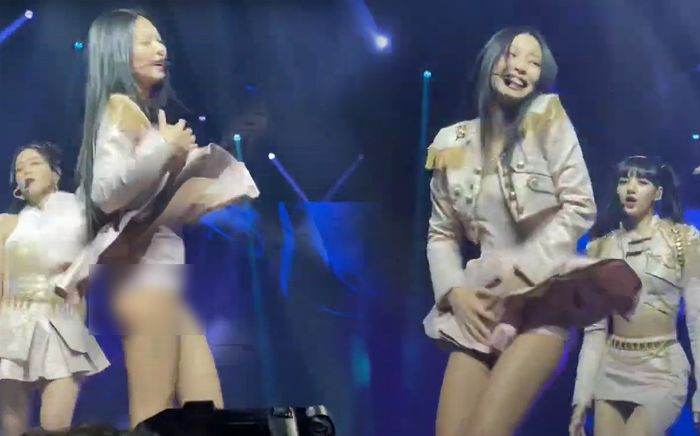Jennie (BLACKPINK) lúng túng khi bị tốc váy ngay trên sân khấu, may có vật này cứu nguy