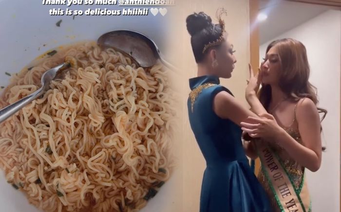 Á hậu 2 Miss Grand hí hửng khoe ăn mỳ Thiên Ân tặng: Đã bị 'thao túng tâm lý' bởi đồ ăn Việt