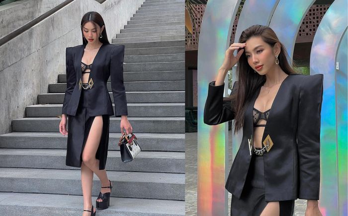 Thùy Tiên diện 'nguyên cây đen' sau ồn ào kiện tụng với Thùy Trang: mạnh mẽ và quyền lực