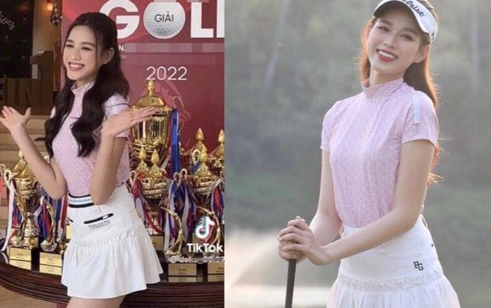 Lên đồ đi chơi golf với chân váy ngắn cũn, Đỗ Thị Hà bị 'soi' ra chi tiết 'cực ngượng'