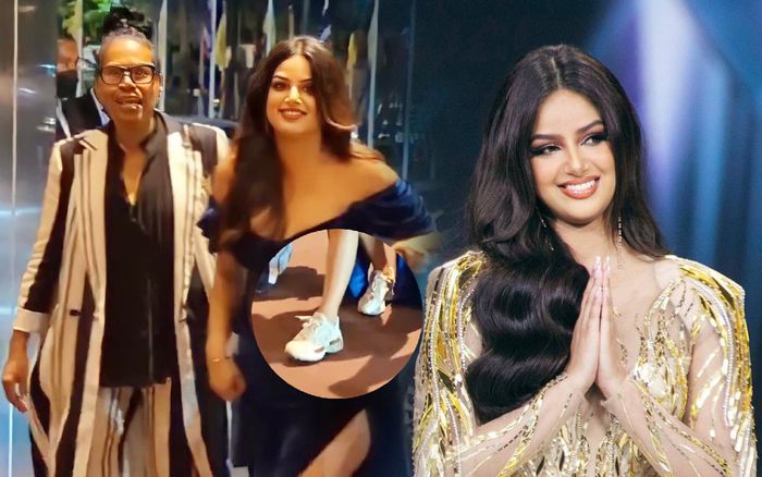 Fan lắc đầu với gu thời trang của Miss Universe 2021: Váy dạ hội mix cùng giày thể thao?