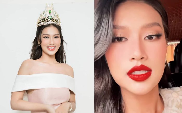 Hoa hậu Thiên Ân comeback với layout son đỏ ao, tái hiện lại màn nhếch mày thương hiệu