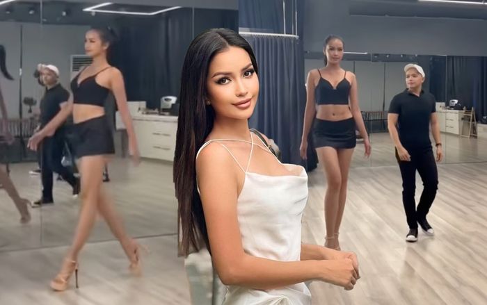 Ngày đầu tại Philippines: Ngọc Châu lập tức luyện catwalk, thần thái ngút ngàn trước ống kính