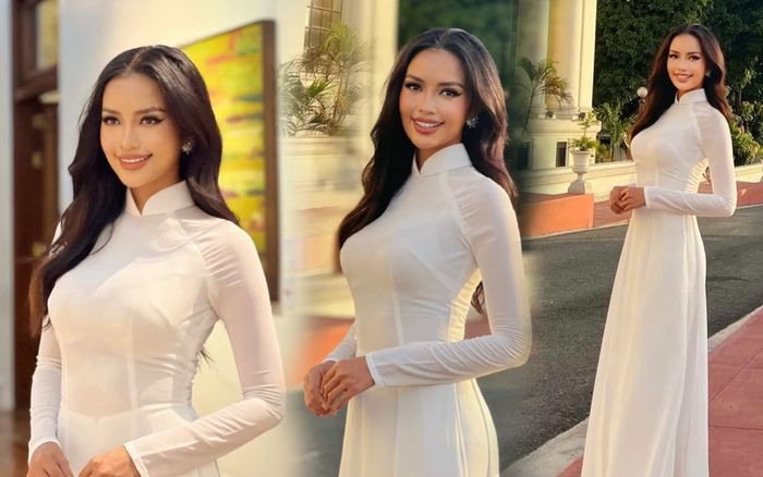 Ngọc Châu diện áo dài thả dáng tại Philippines: Outfit thay đổi xoành xoạch hơn cả đi thi Miss Universe