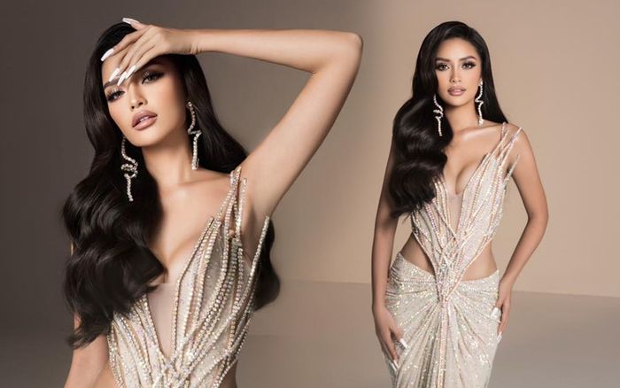 Ngọc Châu đẹp 'cạn nước chấm' khi diện váy dạ hội ánh sáng Hoàn vũ: Khát vọng đi đôi với hi vọng