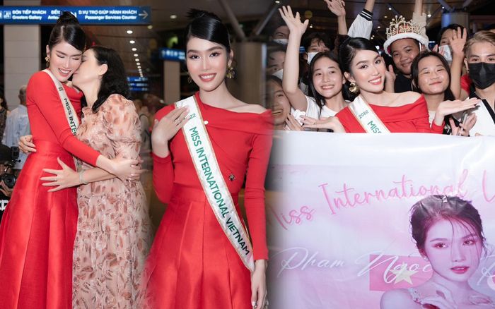 Á hậu Phương Anh chính thức lên đường chinh chiến Miss International 2022: Fan phủ kín sân bay chụp ảnh