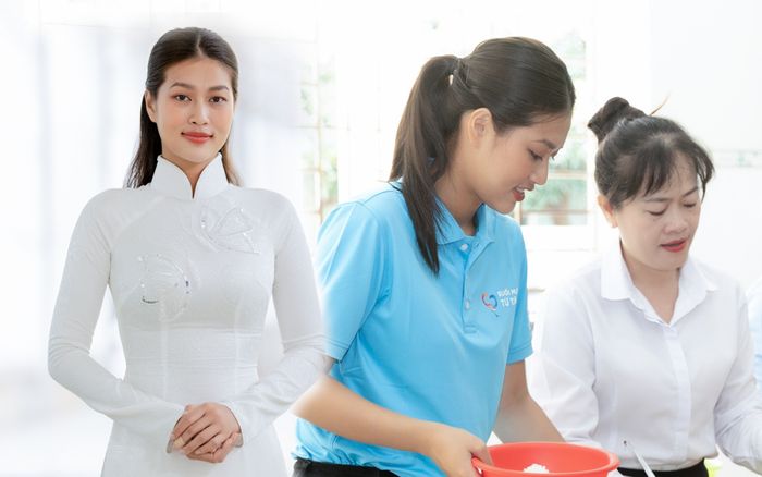 Hoa hậu Thiên Ân diện áo dài trắng khi trở về thăm quê, ghi điểm bởi sự mộc mạc, giản dị