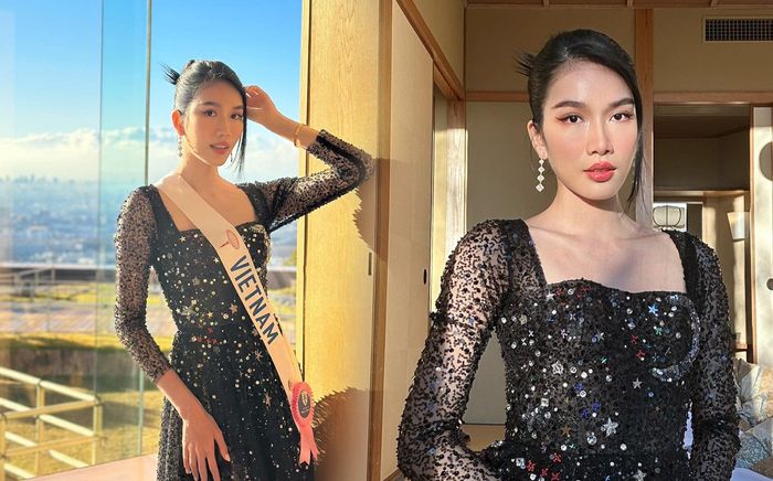 Bị chê diện nhiều outfit màu trắng, Phương Anh 'biến hình' với đầm đen lấp lánh sang chảnh