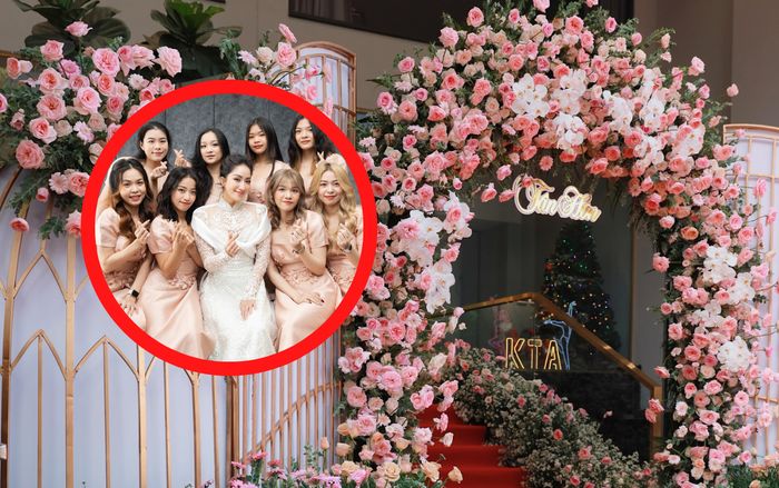 Không gian lễ thành hôn ngập tràn hoa hồng của Khánh Thi và Phan Hiển