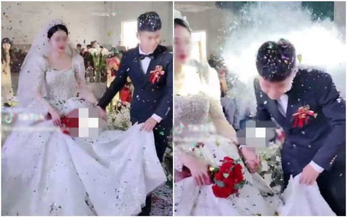 Cô dâu chú rể tỏ rõ sự mệt mỏi trong ngày trọng đại chỉ vì trò đùa quá khích này của hội bạn