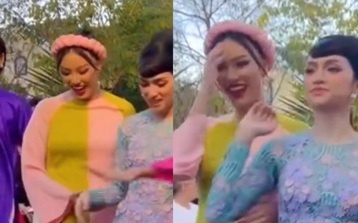 Thực hư chuyện Á hậu Kim Duyên bị đàn chị Hương Giang hất tay khi diễn cùng