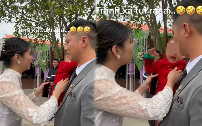 Dự đám cưới của ba mẹ, con trai 'khóc thét' khi thấy mặt cô dâu