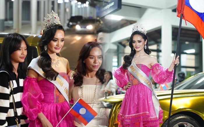 Miss Universe Lào 'chơi lớn', đi siêu xe mạ vàng ra sân bay lên đường sang Mỹ: Vị trí nào cho năm nay?