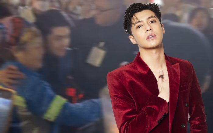 Nhìn thấy cô môi trường lạc giữa vòng vây của người hâm mộ, Noo Phước Thịnh có hành động ghi điểm