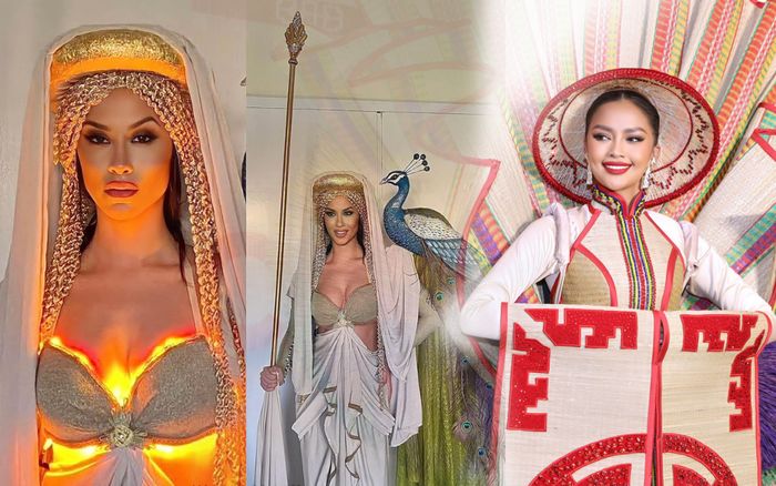 Miss Universe Hy Lạp với trang phục dân tộc phát sáng: Chiếu Cà Màu có bị lu mờ?