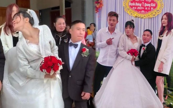 Xúc động khoảnh khắc cô dâu khiếm khuyết cười hạnh phúc, bước 'xiêu vẹo' theo chồng về dinh