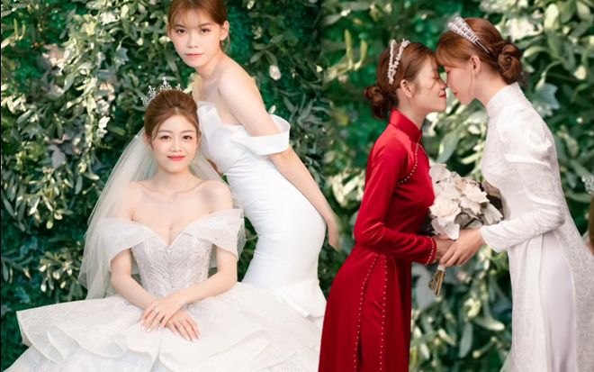 Loạt ảnh cưới 'tình bể bình' của cặp LGBT nữ khiến dân mạng phát cuồng đòi 'nhả vía'