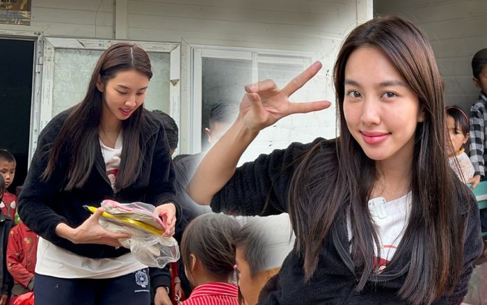 Thoát vai nữ hoàng, Thùy Tiên trèo đèo lội suối về bản làng nấu trà sữa cho trẻ em vùng cao