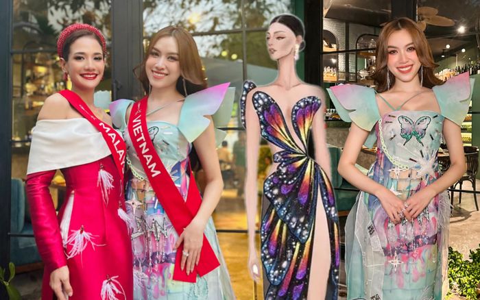 Thanh Thanh Huyền diện áo dài họa tiết của bướm, fan chất vấn: 'Vía' Ngọc Châu đừng tràn qua đây