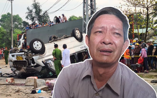 Tiếng khóc xé lòng của người đàn ông mất cả vợ lẫn con trong vụ tai nạn 8 người chết: 'Vợ ơi, con ơi...'
