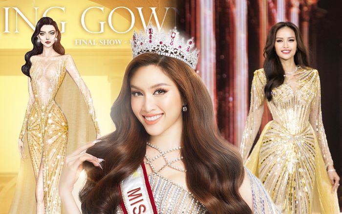 Váy dạ hội của Thanh Thanh Huyền tại chung kết Miss Charm: Hơi hơi giống váy của Ngọc Châu?