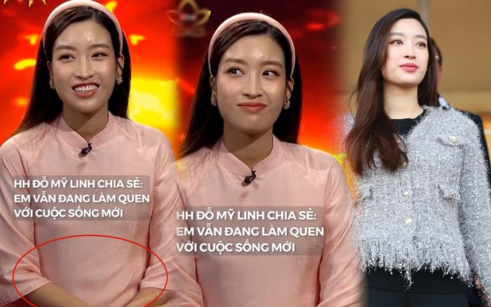 Hoa hậu Đỗ Mỹ Linh lộ bụng 'lùm lùm' trên sóng truyền hình, nhan sắc khác xa ảnh trên mạng?