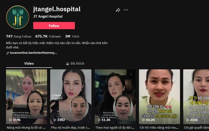 BV thẩm Mỹ JT Angel - Sở hữu kênh Tiktok thu hút hàng triệu khách hàng
