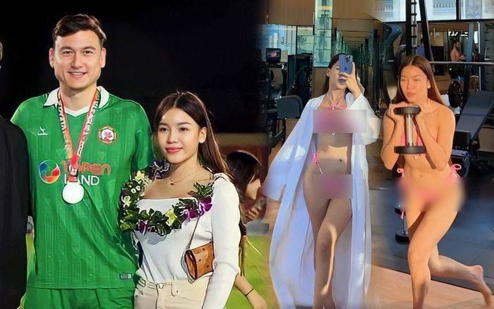Bạn gái Văn Lâm diện bikini tập gym