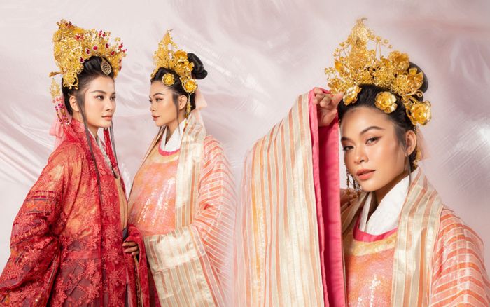 Bộ ảnh giờ mới hé lộ, Mâu Thủy bụng bầu 9 tháng 'bắt kèo' với Hương Ly diện trang phục quyền uy