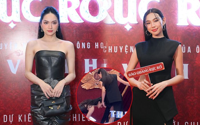 Hương Giang cứu nguy cho Thùy Tiên khi gặp sự cố trang phục tại thảm đỏ phim Đàm Vĩnh Hưng