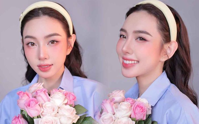 Đến lượt Hoa hậu Thùy Tiên 'đu trend' ôm hoa như Lưu Diệc Phi: Hiền quá nhìn không quen