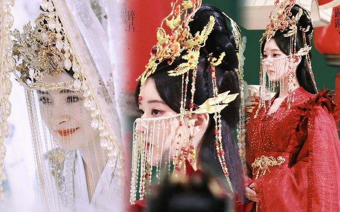 Tạo hình hồng y với mạng che mặt của Triệu Lộ Tư đẹp thế nào mà lấn át Dương Mịch, Đàm Tùng Vận