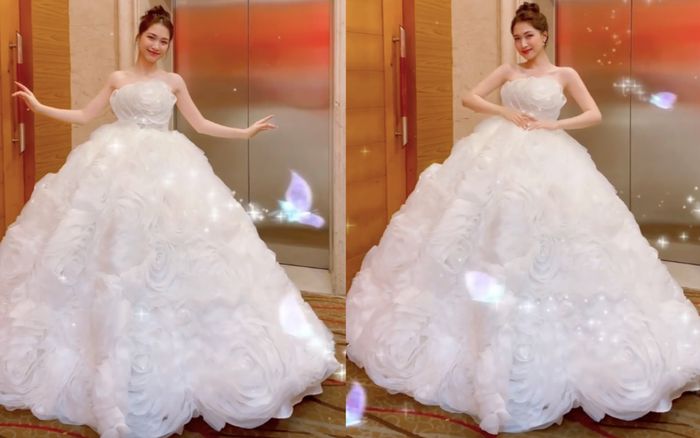 Hoà Minzy diện váy cưới, nói một câu gây xúc động