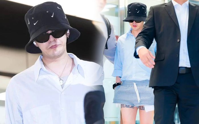 Phong cách G-Dragon ngày càng lạ: Diện quần ngắn 'cũn cỡn' không khác gì 'đồ ngủ' ra sân bay