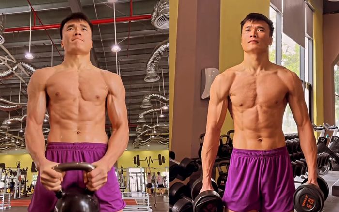 Thủ môn Bùi Tiến Dũng khoe cơ bắp cuồn cuộn như Ronaldo, đẹp đến mức vạn người mê