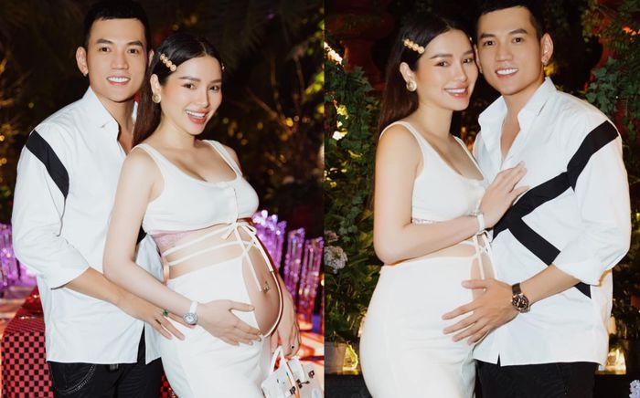 Mang thai tháng thứ bảy, Phương Trinh Jolie diện trang phục hở bạo khoe bụng bầu