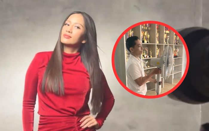 Không chỉ mang giày, Phan Hiển lại hết mình hỗ trợ Khánh Thi 'sống ảo'
