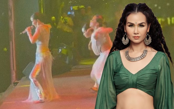 Võ Hạ Trâm bị 'quay lén' từ phía trong cánh gà: Hát tiếng Ấn Độ liệu có mượt mà như trong MV?