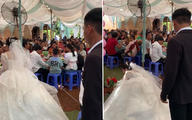 Cô dâu ngã sấp mặt giữa lễ đường, hành động của chú rể khiến netizen đòi đàng gái 'quay xe vội'