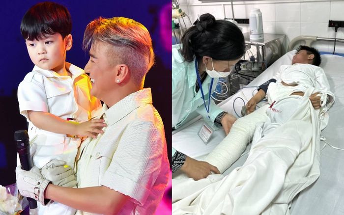 Con trai hơn 4 tuổi của Đàm Vĩnh Hưng có hành động đẹp với cậu bé bị công nông cán qua người